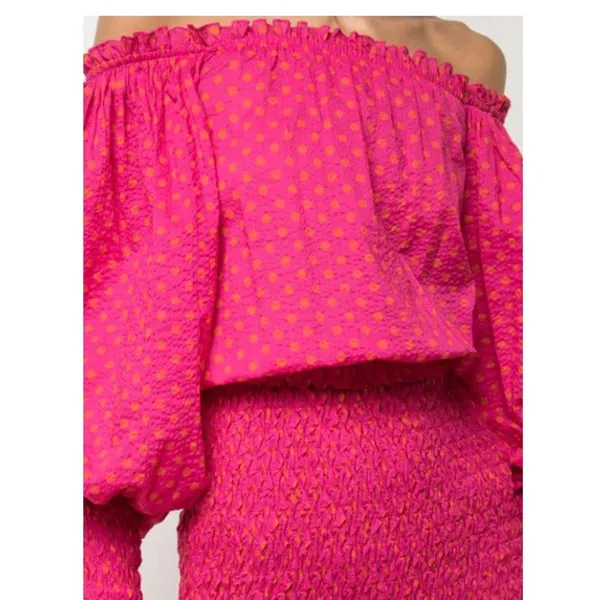 Alexis Marilena Smocked Off-shoulder Blouson-sleeve Dress Size‎ XS - Image 10