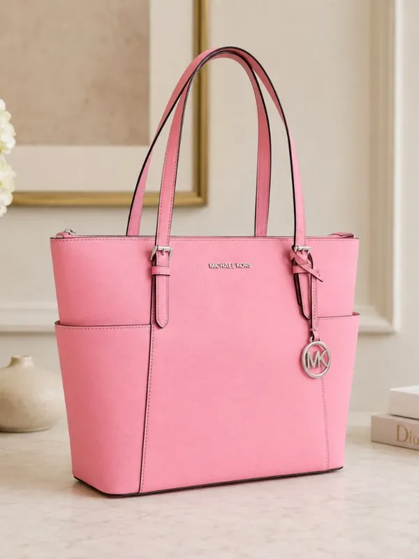 Michael Kors Jet Set East West Tote Primrose Pink Leather NWT - Image 2