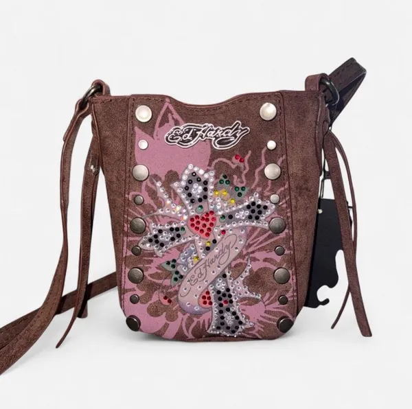 Y2K Ed Hardy Rhinestone Crossbody Bag NWT - Image 3