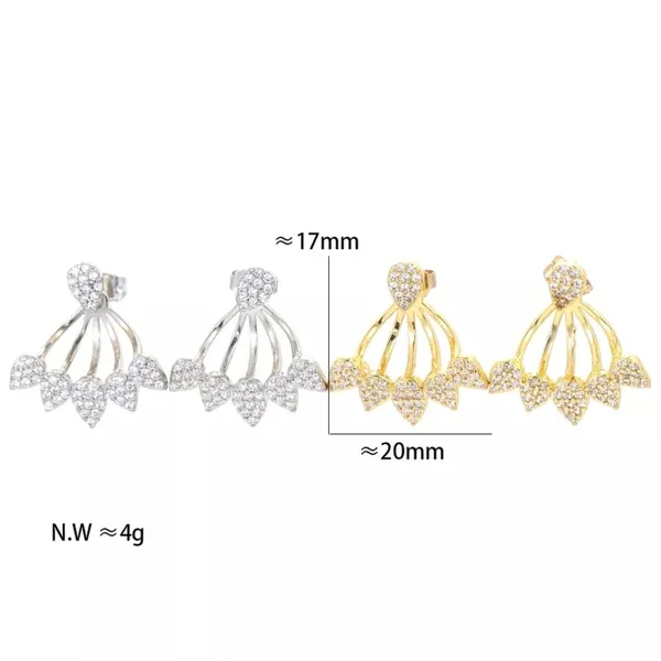 Gold Plated 2 pc Crystal Drop‎ Earrings, 17cm - Image 12