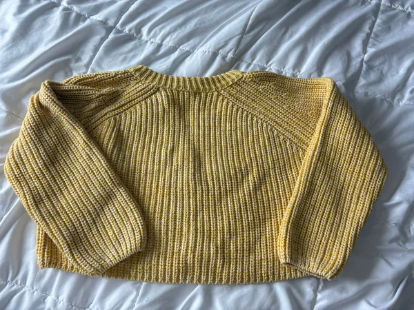 Sadie & Sage Yellow Chunky Knit Button Cardigan Sweater | Small | Cottagecore - Image 5