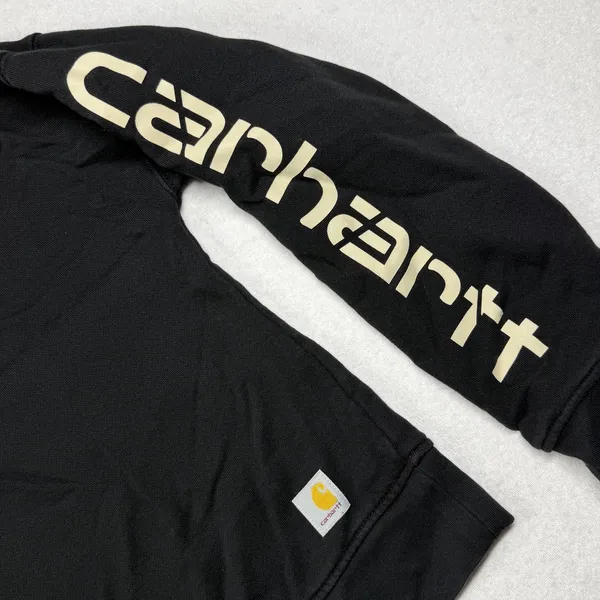 Carhartt Force Women’s XS Black Loose Fit Logo Sleeve Crewneck Sweatshirt - Image 4