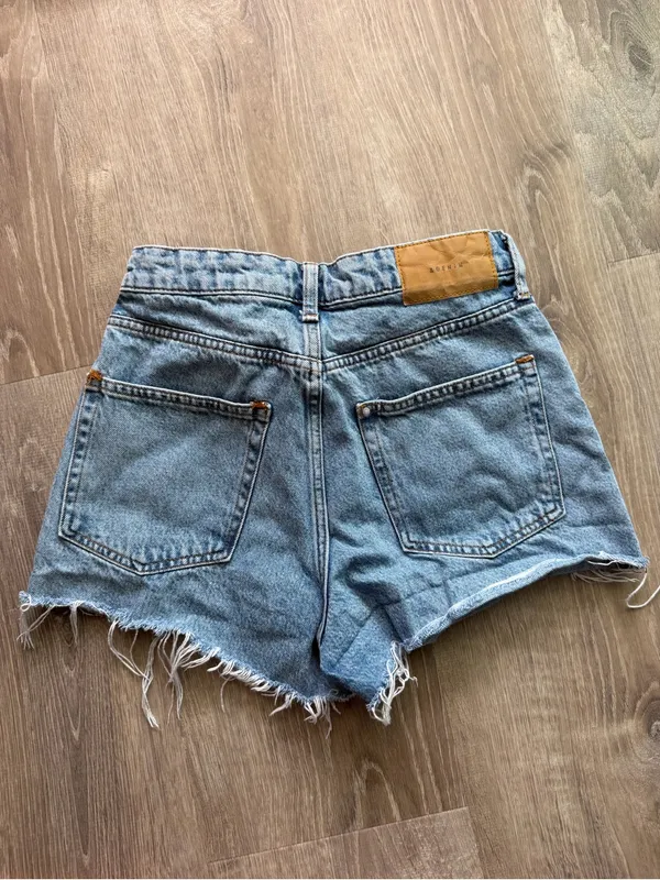 Classic High-Waist Light Blue Denim Shorts - Image 2