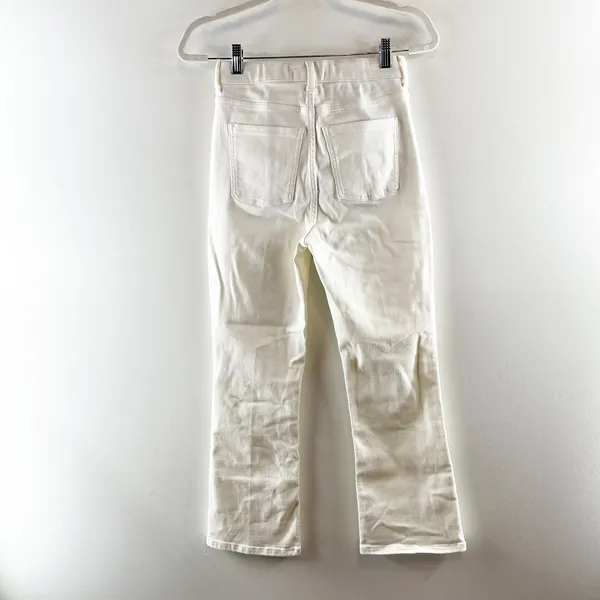 Spanx SPANXsculpt ReDefine High Waisted Kick Flare Cropped Jeans Cream 4 - Image 4