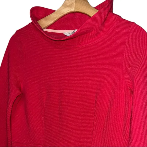 Boden Womens Size 4 Strawberry Red Pink Ribbed Cotton Knit Pocketed Sheath Dress - Image 3