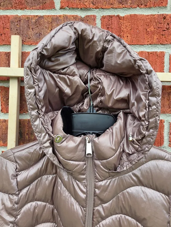 Andrew Marc Packable Lightweight Premium Down Puffer Coat Long Midi XS Bronze - Image 10
