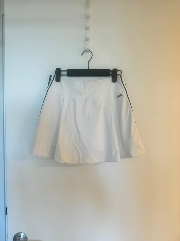 Alala White Tennis Skort with Black Side Stripe - Image 2