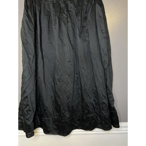 Future Collective Skirt Womens 2 Black Satin Pleated Waist Maxi Lined Full - Image 8