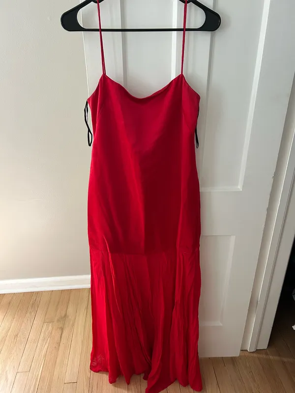 Shona Joy Moraya Dropped Waist Maxi Dress in Chilli - Image 4