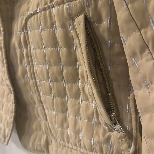 Harvé Bernard Tan Quilted‎ Women's Jacket - Image 2
