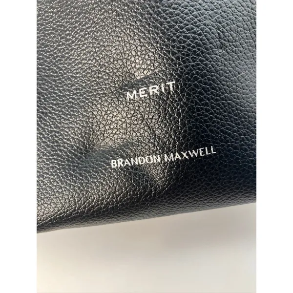 MERIT‎ Brandon Maxwell Black Leather Mini Tote Handbag with Dust Bag New - Image 4