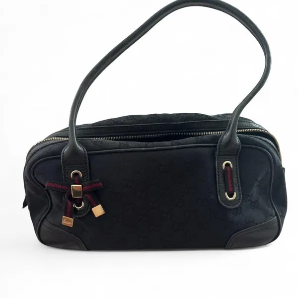 GUCCI Princy GG Canvas Leather Mini Boston Bag Black - Image 2