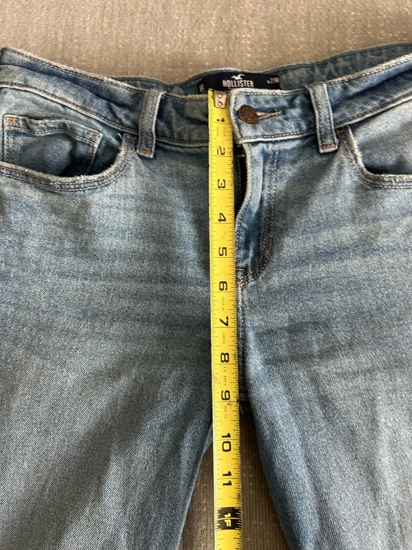 Vtg Hollister Y2K 90s Jeans Low Rise Blue 8R - Image 9