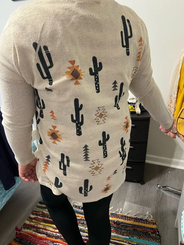 Cactus cardigan Tan Size M - Image 4