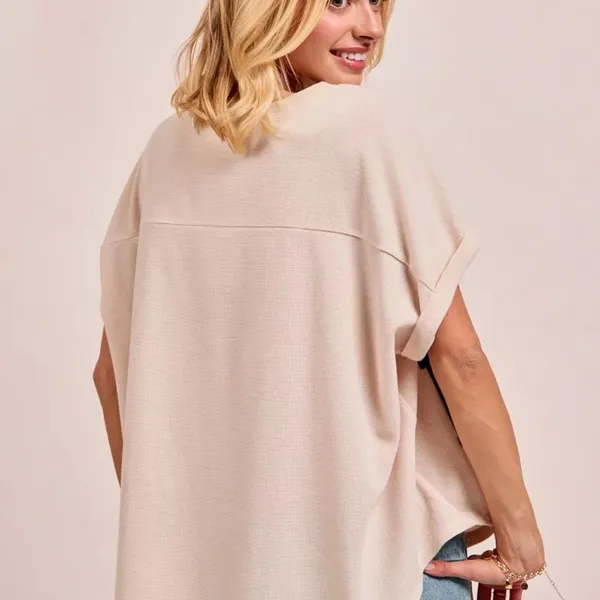 BiBi‎ Game Day Touchdown Letter Patches Waffle Short Top - Image 14