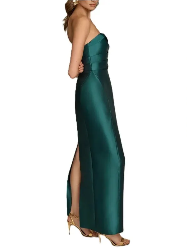 NWT Donna Karan Green Strapless Sweetheart Gown Size 4 - Image 3