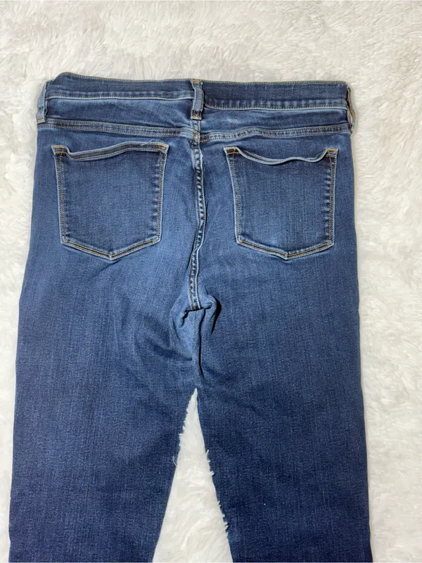 Vervet Denim High Rise Distressed Skinny Jeans Size 24 Raw Hem Blue Stretch - Image 2