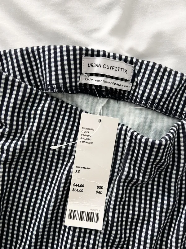 Urban Outfitters NWT navy gingham flare pants size XS - Image 4