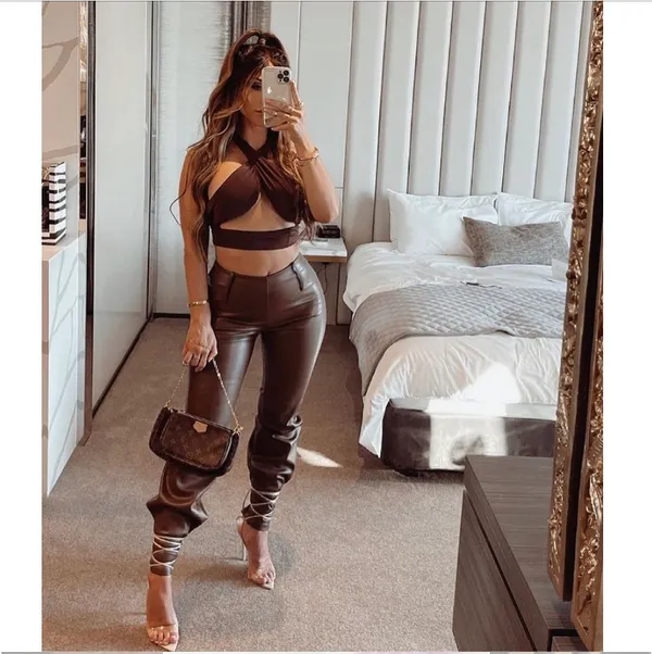 Tiger Mist Brown Wrap Top - Image 5
