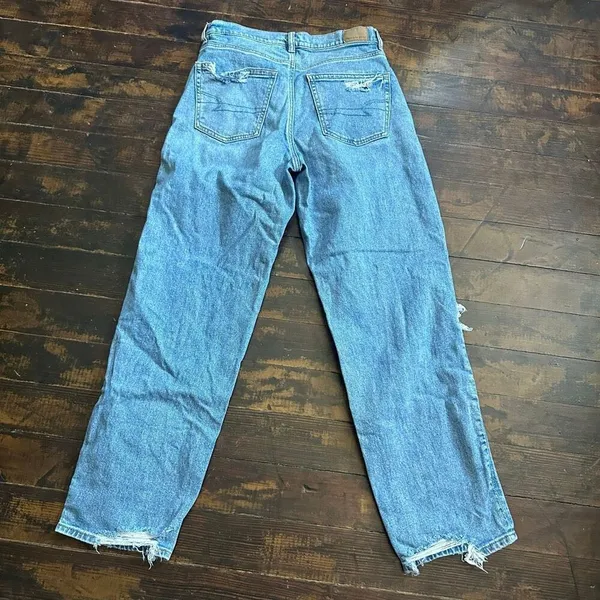 American Eagle 4 super hi-rise baggy straight distressed jeans - Image 4