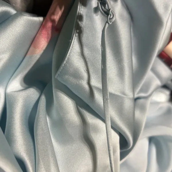 Anthropologie Maeve Silky Slip Midi Dress Sz L Light Blue Gala Prom Wedding NEW - Image 7