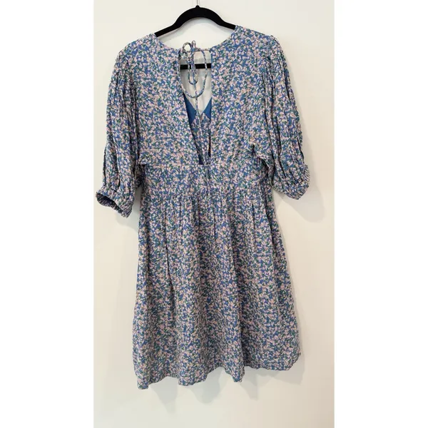 Anthropologie Mirth Caftan Perth mini dress in the Blueberry Print Medium 3031 - Image 9