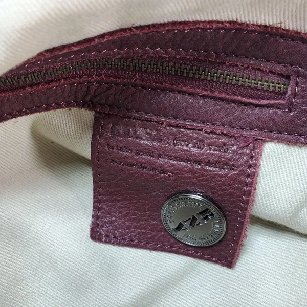 REVEL New York Studded Pebbled Leather Shoulder Bag Purse Brown Dark Red Y2K‎ - Image 8