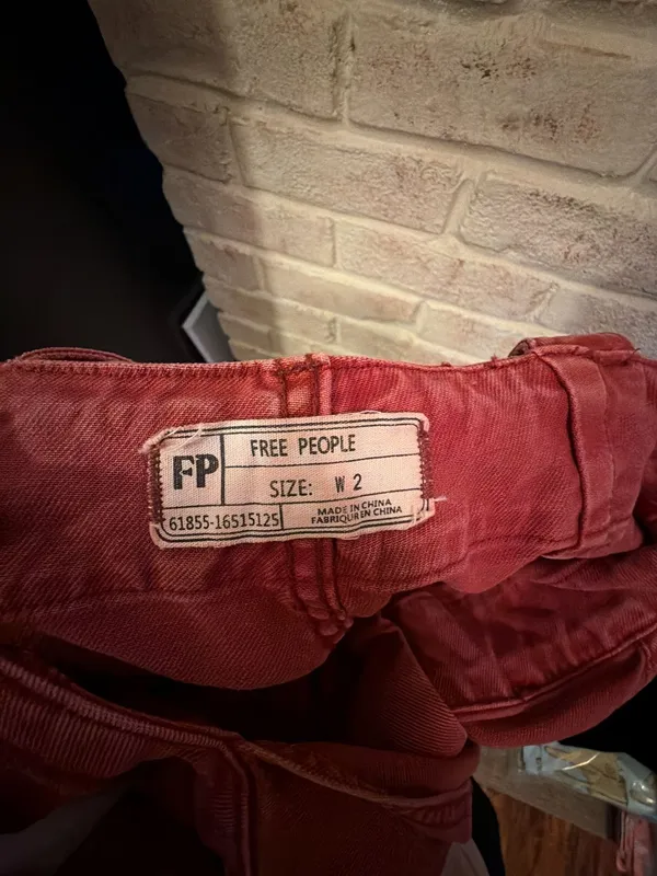 Free People We The Free Red Overalls With Belt Size 2 - Image 5