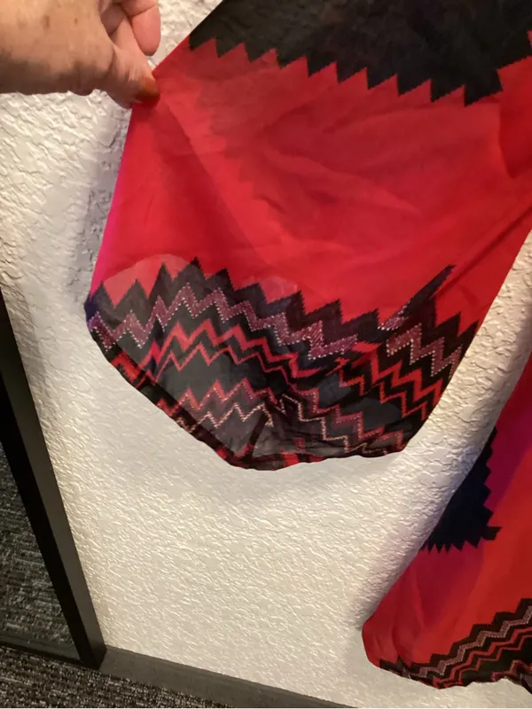 Wrangler Red and Black Zigzag Mini Dress - Image 4