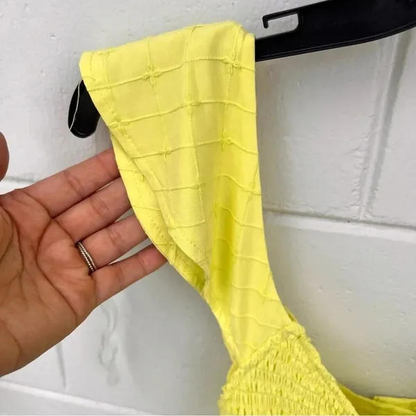 Hurley Yellow Window Pane Crop Top Size Large - Image 7