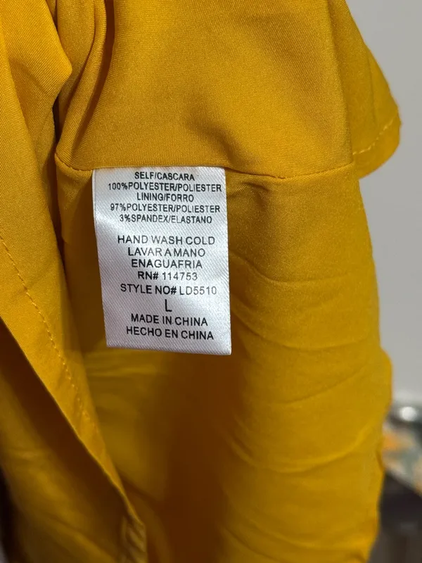 NWT Yellow Floral‎ One Shoulder Ruffle Midi Dress - Image 6
