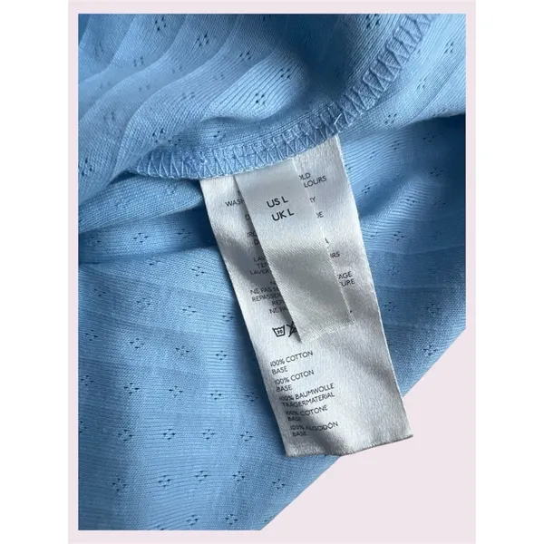 Free People Sunday Market NWT Ribbed Seashell Tank Blue Large - Image 4