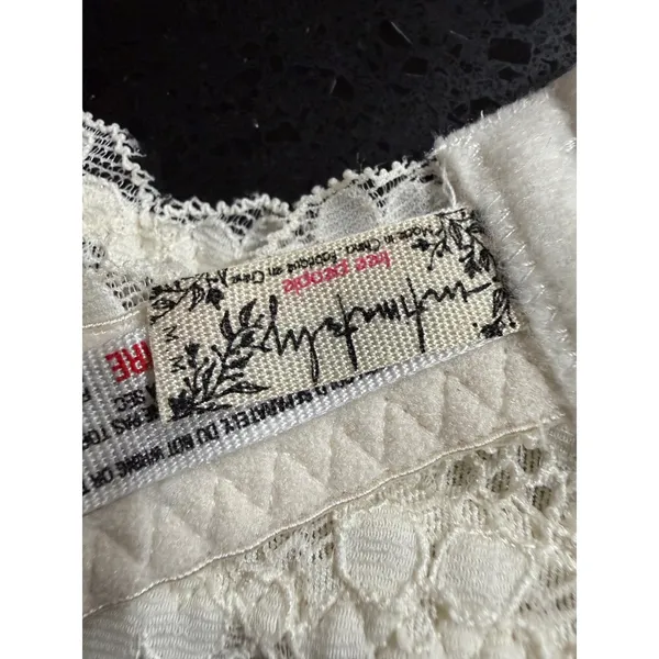 Intimately Free People Cream‎ Floral Lace Halter Bralette Ivory Medium M - Image 4