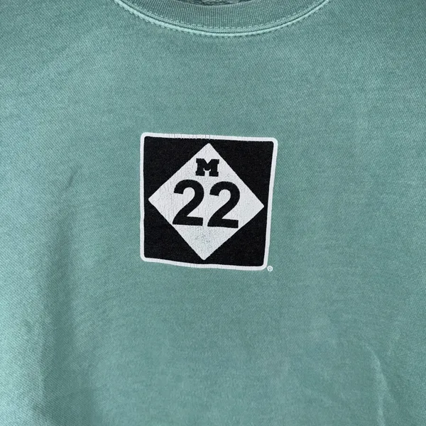 M22 Michigan Sweatshirt‎ Crewneck Long Sleeve Pullover Green Women's Small - Image 2