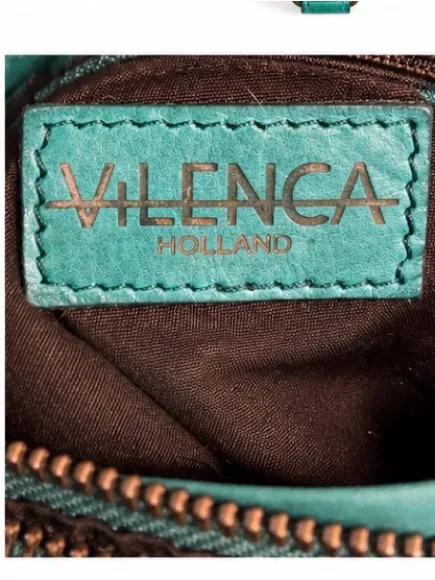 Vilenca Holland Teal Woven Leather Crossbody Bag Boho Turquoise Purse - Image 6