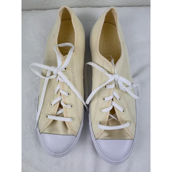 Converse Chuck Taylor All Star Dainty Festival Size‎ 9 Light Yellow Canvas - Image 2