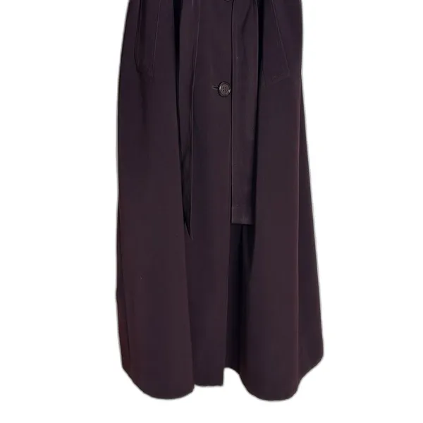 Vintage Jacqueline Ferrar Purple Trench Coat Women Size 12 Double Breasted +Belt - Image 3