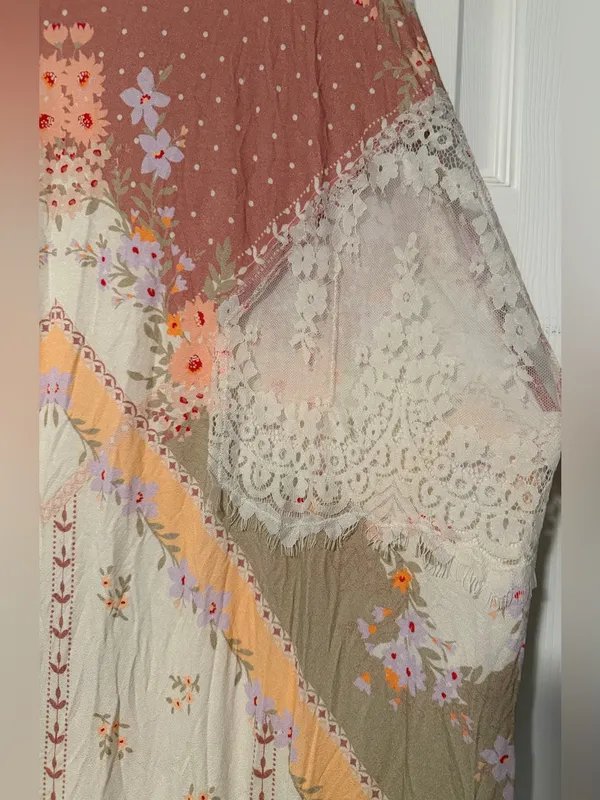 Free People Vienne Tee Lace Floral‎ Tunic Top Fairy Whimsical Floral Boho Hippie - Image 6