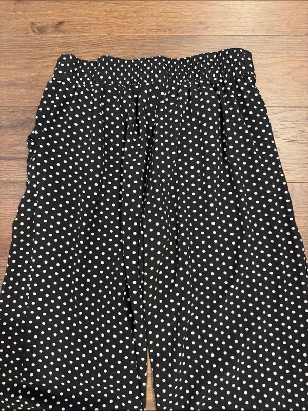 Max Studio Polka Dot Wide Leg Pants Black White Size Small - C61-113 - Image 7
