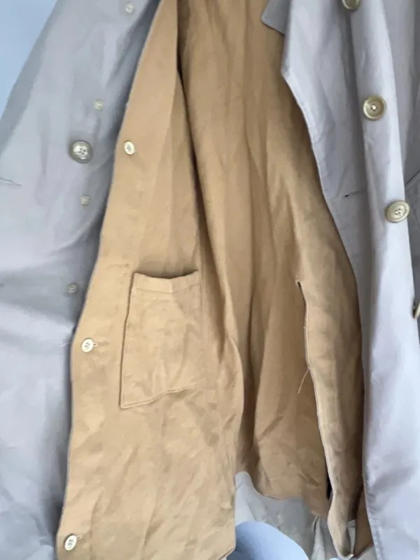vintage Sears Fashions double button trench coat in beige 1970’s Women’s Sz L - Image 11