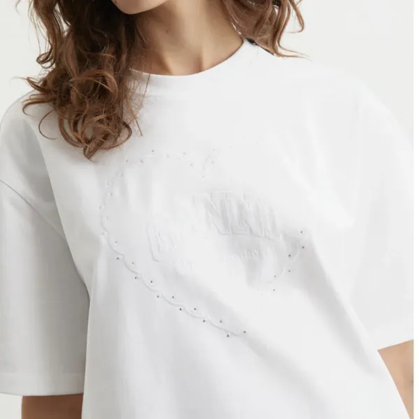 NWT GANNI Heavy Cotton Heart T-Shirt | Oversized Drop Shoulder Graphic Tee - Image 2