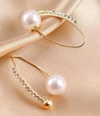 Boutique Crystal Pearl Drop Earrings - Image 5