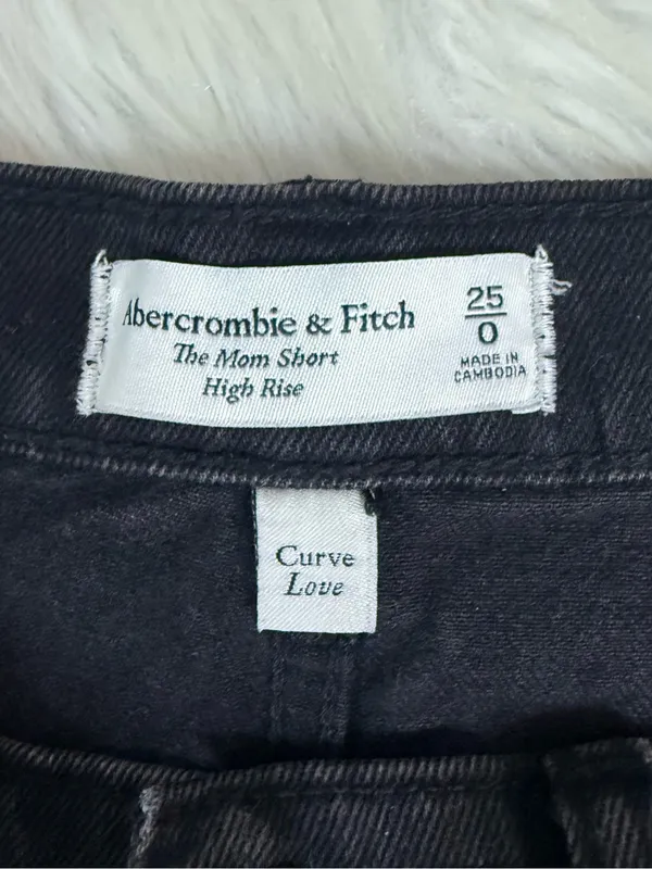 Abercrombie & Fitch Curve Love Mom Shorts Black Size 25/0 High Rise - Image 3