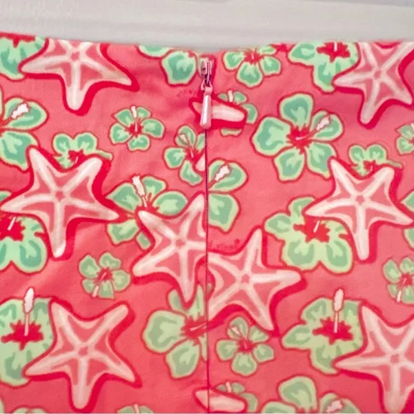 Vineyard Vines Starfish Mini Skirt Women's‎ 12 Pink Green Beach Preppy Academia - Image 4
