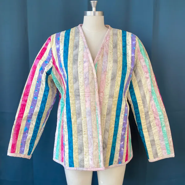 Vintage 80s/90s Quilted Patchwork Jacket Multiple Size M - Image 2