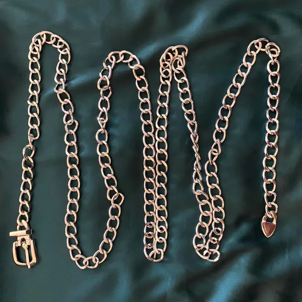 Silver Y2K Plus Size Chain Buckle Waist Belt, Fits Up to 71 Inches, X7GA1410 - Image 2
