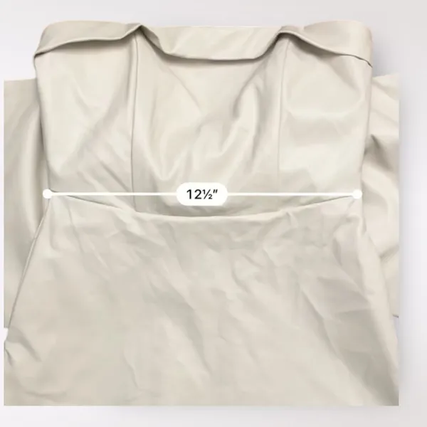 Miou Muse Cream Faux‎ Leather Bow in back Strapless Short Dress NWT Size S - Image 5