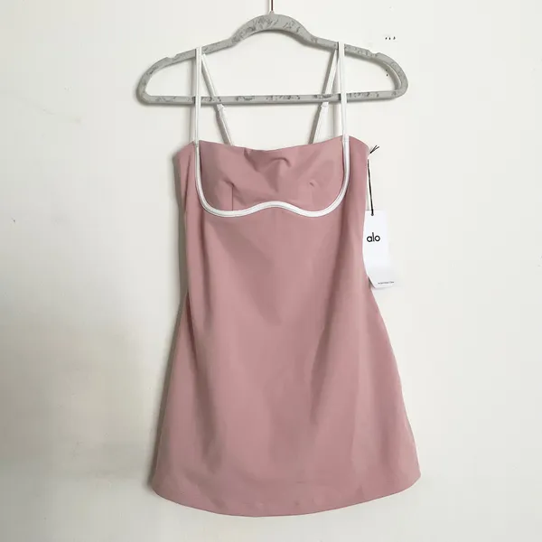 Alo Yoga Airbrush Streamlined Dress Vintage Pink/White S - Image 2