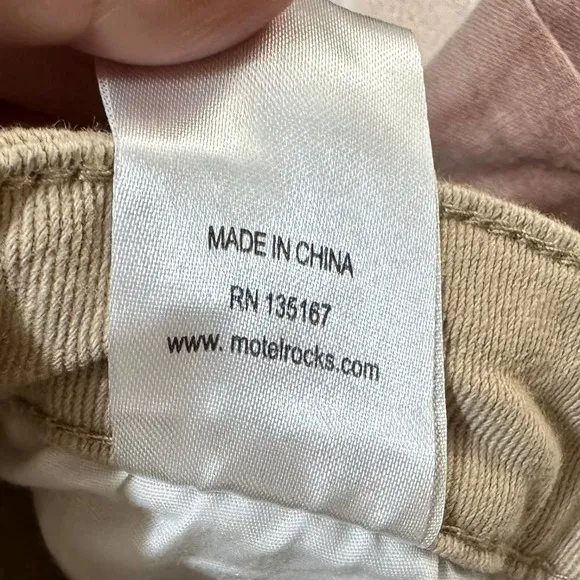Motel Rocks Straight Leg Jeans In Winter Sandwash‎ Knit Argyle Tan Size XS - Image 14