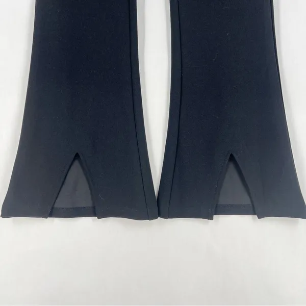 Wdirara Stretch Crepe Black Flared Cutout Hem Women's Side‎ Zip Pants NWT Size M - Image 4